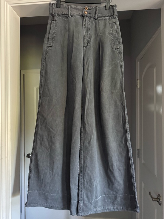 Pilcro Pants - Anthropologie Pilcro Womens 28 Gray Pleated Wide Leg Palazzo Jeans High Rise